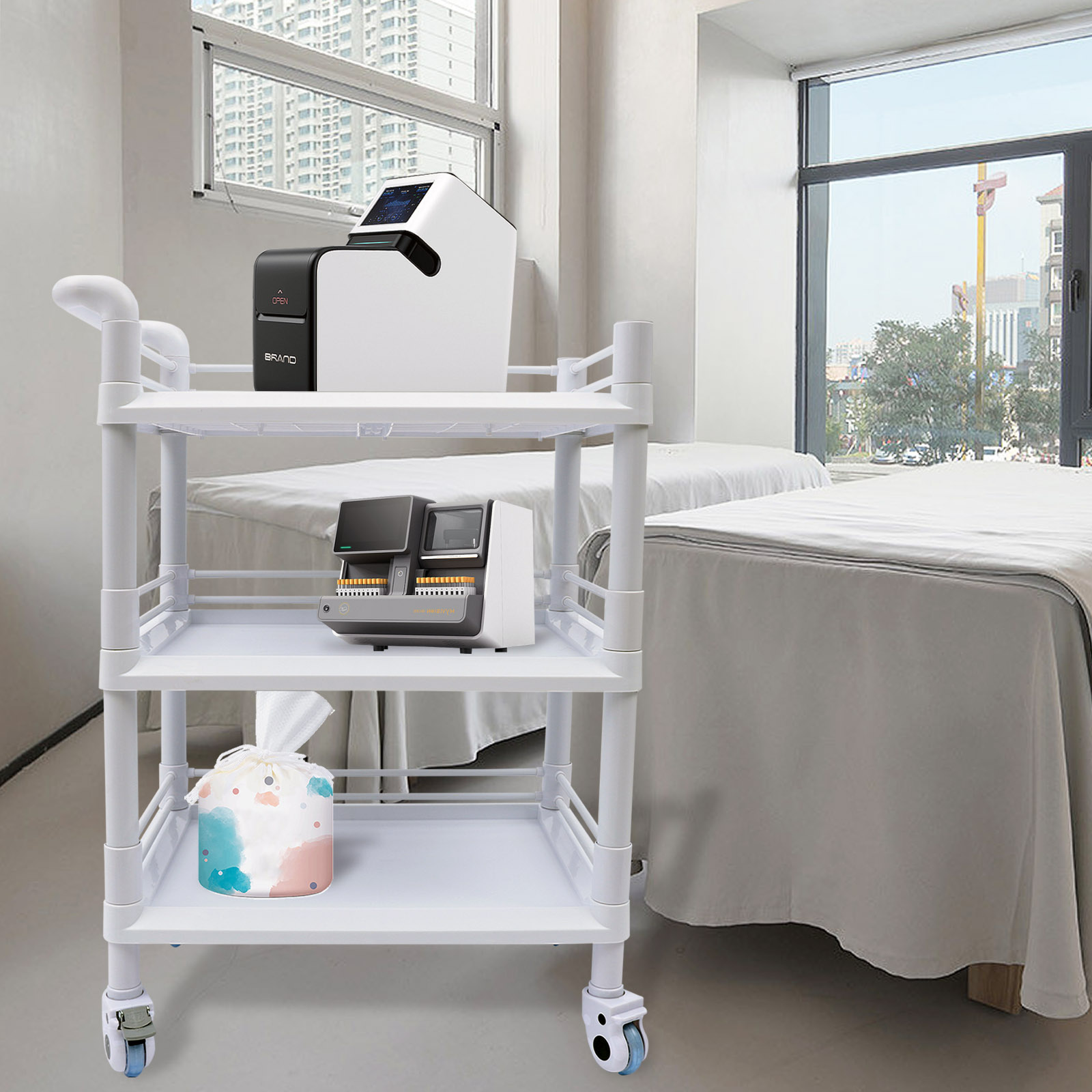 Medical Lab Officer - 3 Tier Rolling Cart Medical Carts