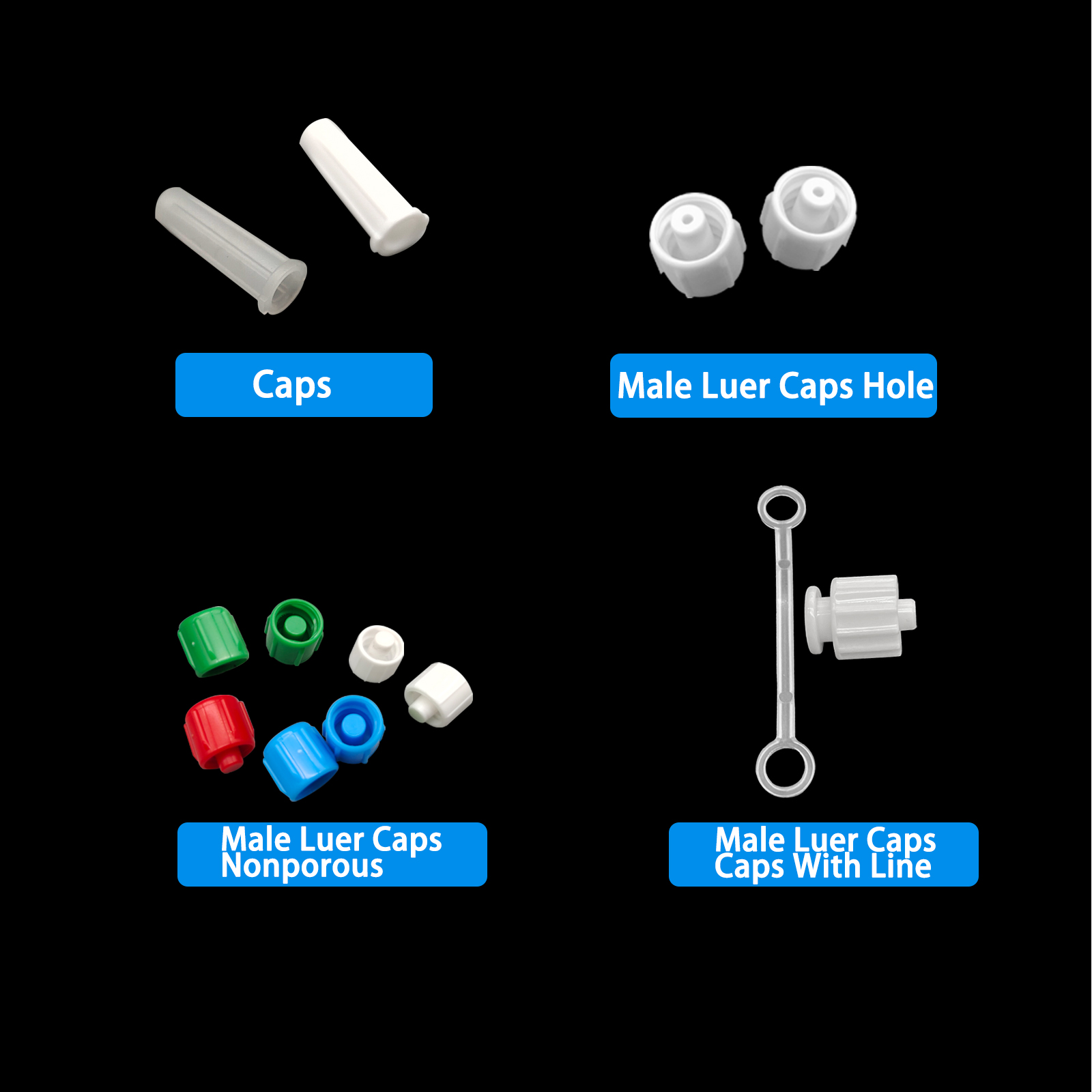 500pcs Male Luer Caps Hole for - Medical Lab recension och pris